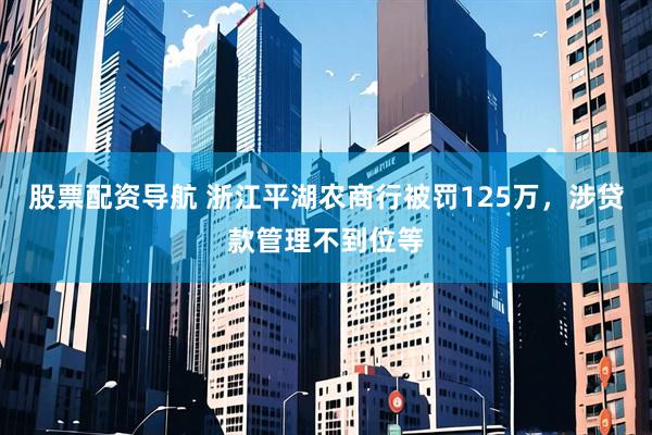股票配资导航 浙江平湖农商行被罚125万，涉贷款管理不到位等