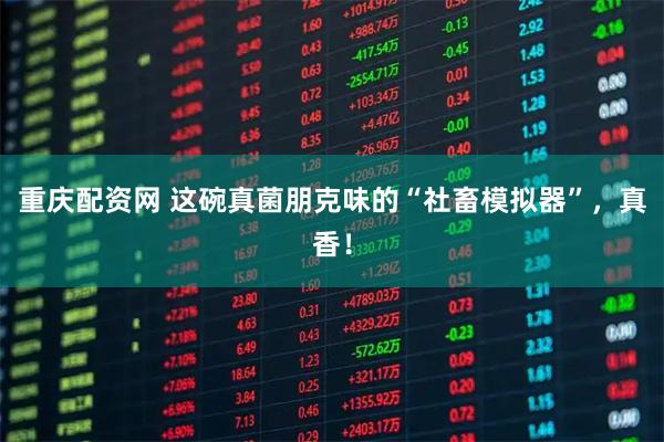 重庆配资网 这碗真菌朋克味的“社畜模拟器”，真香！